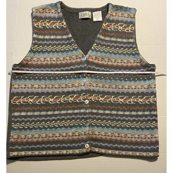Tabi International Vintage Sweater Vest Cottage Preppy Classic Embroidered Knit - Picture 12 of 15